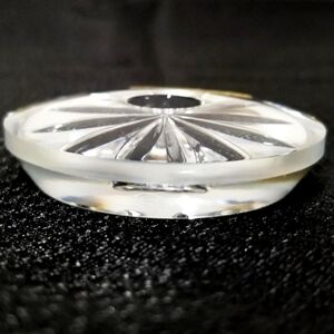 2 -Vintage Hand Cut Round Clear Crystal Candle Holders KJK Made in West Germany